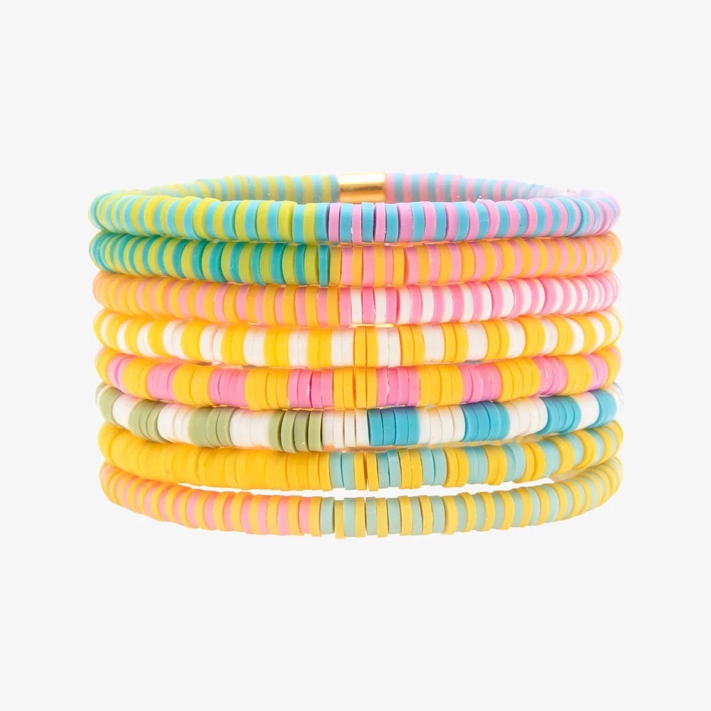Pura Vida Sunset Beach Stretch Bracelets Set of 8
